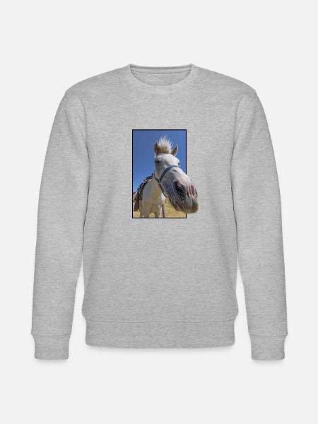 Funny horse face - Stanley/Stella CHANGER Unisex Organic Sweatshirt - heather grey