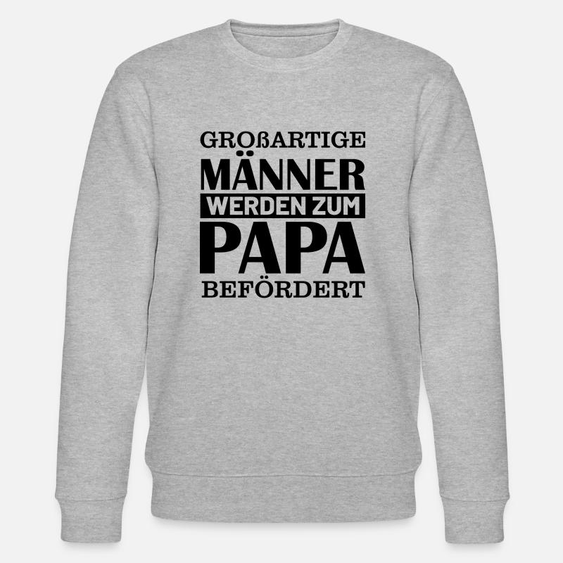 Großartige Männer werden zum Papa befördert - Stanley/Stella Unisex Bio-Sweatshirt CHANGER  - Grau meliert