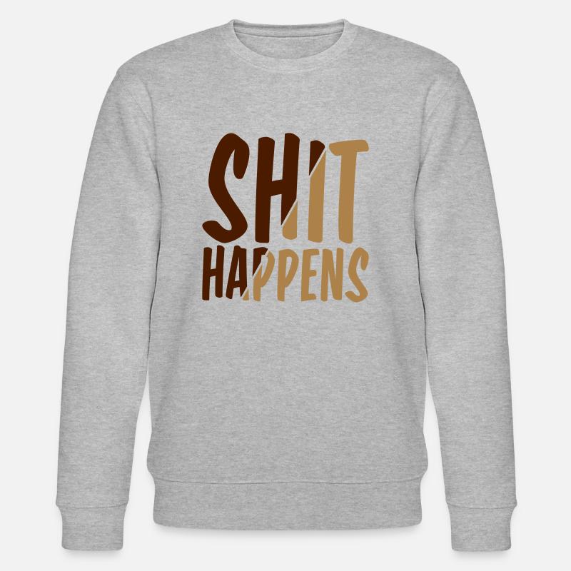 Shit happens Pech gehabt - Stanley/Stella Unisex Bio-Sweatshirt CHANGER - Grau meliert