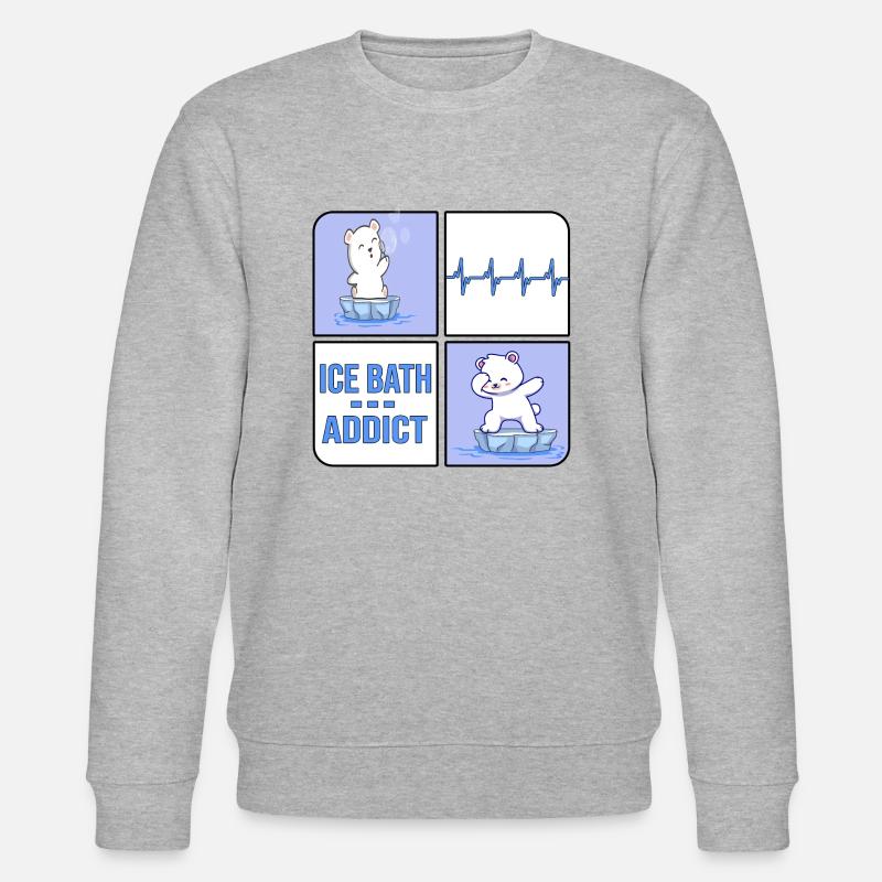 eisbader winterbader eisbär icebath addict - Stanley/Stella CHANGER Unisex Organic Sweatshirt - heather grey