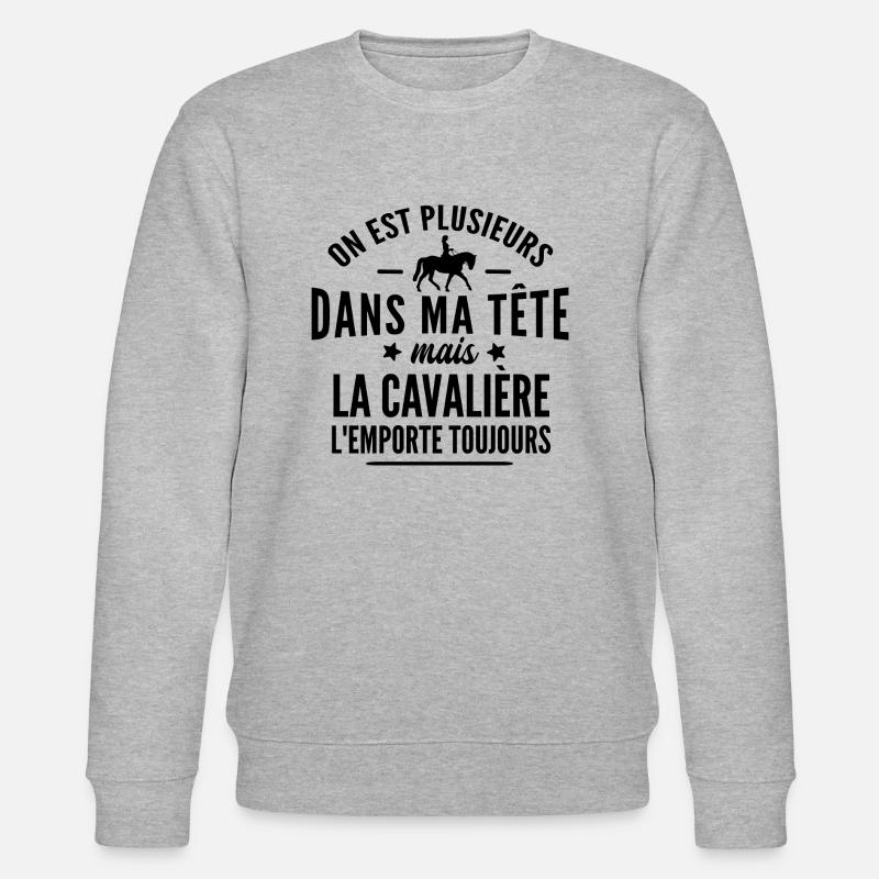 cavalière / cadeau humour cheval - Sweat bio CHANGER Stanley/Stella Unisexe - gris chiné