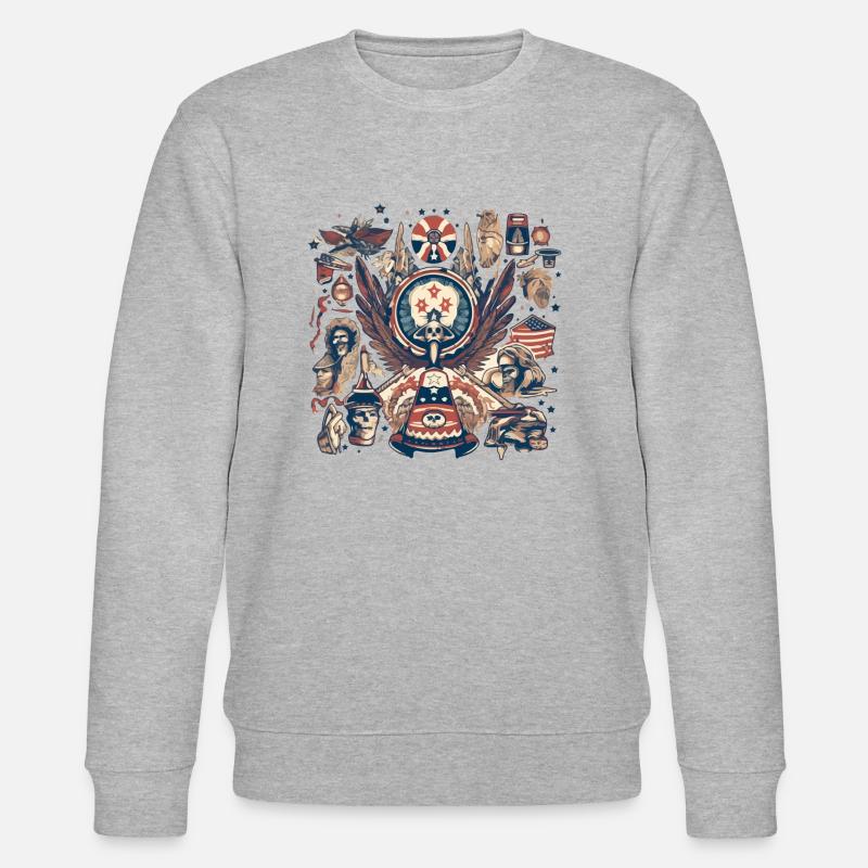 Folklore américain - Sweat bio CHANGER Stanley/Stella Unisexe - gris chiné