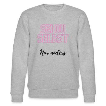Sei du selbst, nur anders - Stanley/Stella Unisex Bio-Sweatshirt CHANGER  - Grau meliert - Vorne - Nik (191cm) & Marisol (170cm)