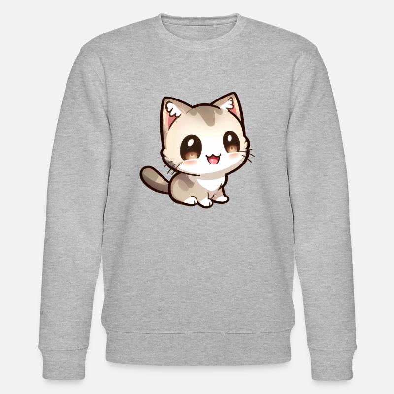 Mignon petit chat chibi - Sweat bio CHANGER Stanley/Stella Unisexe - gris chiné