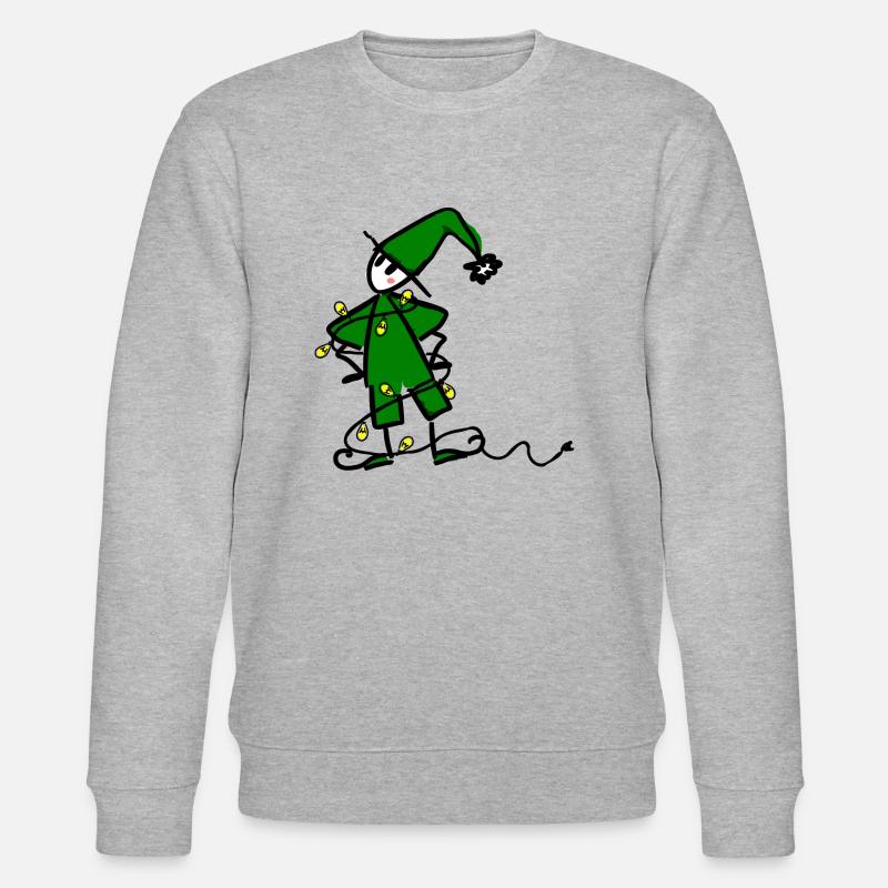 ELF Weihnachtsbeleuchtung - Stanley/Stella Unisex Bio-Sweatshirt CHANGER  - Grau meliert