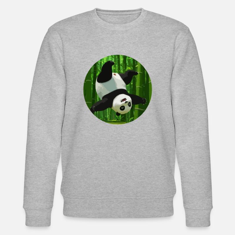 Panda faisant un saut périlleux - Sweat bio CHANGER Stanley/Stella Unisexe - gris chiné