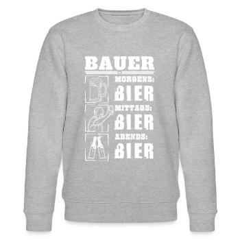 My daily routine as a farmer - Stanley/Stella CHANGER Unisex Organic Sweatshirt - heather grey - Front - Nik (191cm) & Marisol (170cm)
