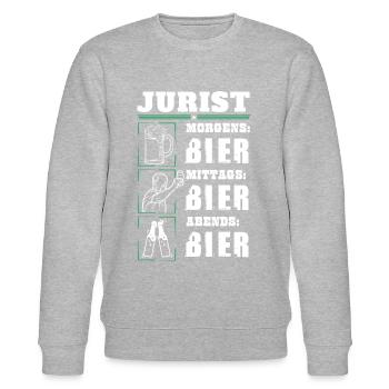Mein Tagesablauf als Jurist - Stanley/Stella Unisex Bio-Sweatshirt CHANGER  - Grau meliert - Vorne - Nik (191cm) & Marisol (170cm)