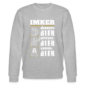 Mein Tagesablauf als Imker - Stanley/Stella Unisex Bio-Sweatshirt CHANGER  - Grau meliert - Vorne - Nik (191cm) & Marisol (170cm)