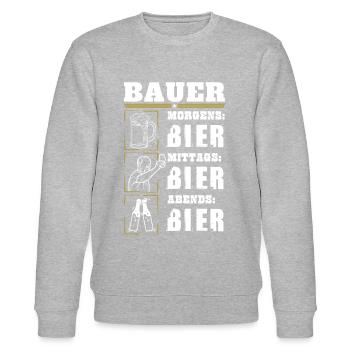 My daily routine as a farmer - Stanley/Stella CHANGER Unisex Organic Sweatshirt - heather grey - Front - Nik (191cm) & Marisol (170cm)