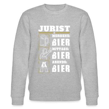 Mein Tagesablauf als Jurist - Stanley/Stella Unisex Bio-Sweatshirt CHANGER  - Grau meliert - Vorne - Nik (191cm) & Marisol (170cm)
