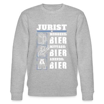 Mein Tagesablauf als Jurist - Stanley/Stella Unisex Bio-Sweatshirt CHANGER  - Grau meliert - Vorne - Nik (191cm) & Marisol (170cm)