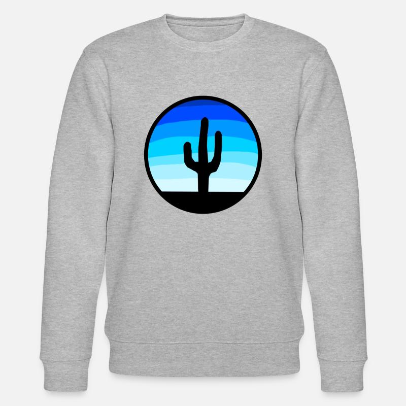 Kaktus-Silhouette - Stanley/Stella Unisex Bio-Sweatshirt CHANGER  - Grau meliert