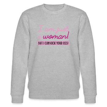 Just a woman - Stanley/Stella CHANGER Unisex Organic Sweatshirt - heather grey - Front - Nik (191cm) & Marisol (170cm)