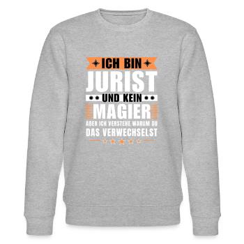 Ich bin Jurist und kein Magier - Stanley/Stella Unisex Bio-Sweatshirt CHANGER  - Grau meliert - Vorne - Nik (191cm) & Marisol (170cm)