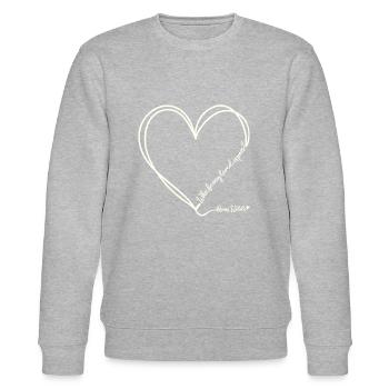 Oscar Wildes Liebeszitat-Design - Stanley/Stella Unisex Bio-Sweatshirt CHANGER  - Grau meliert - Vorne - Nik (191cm) & Marisol (170cm)