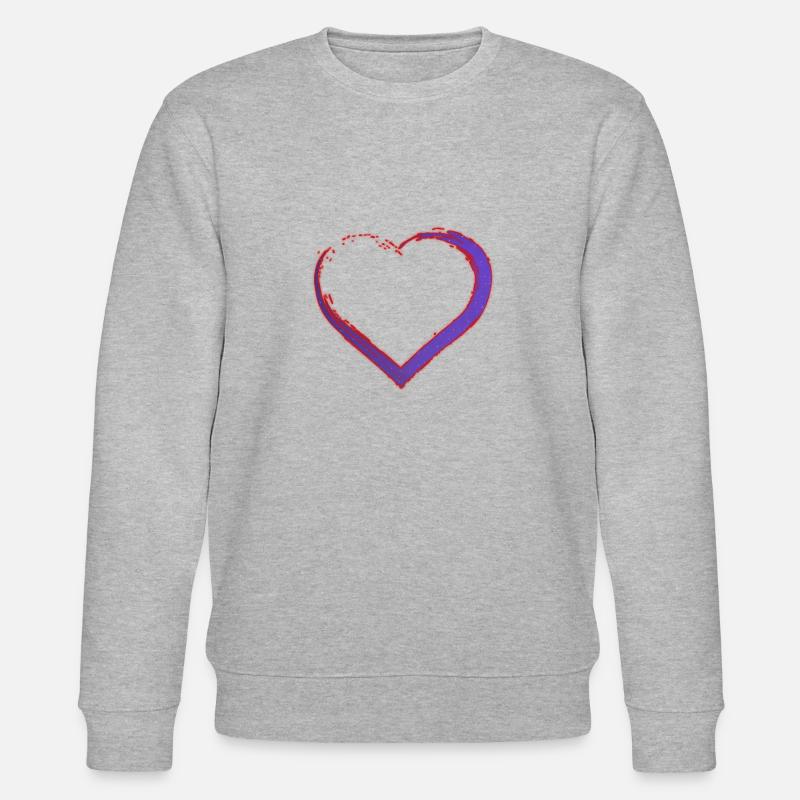 Lila Herz Logo - Stanley/Stella Unisex Bio-Sweatshirt CHANGER  - Grau meliert