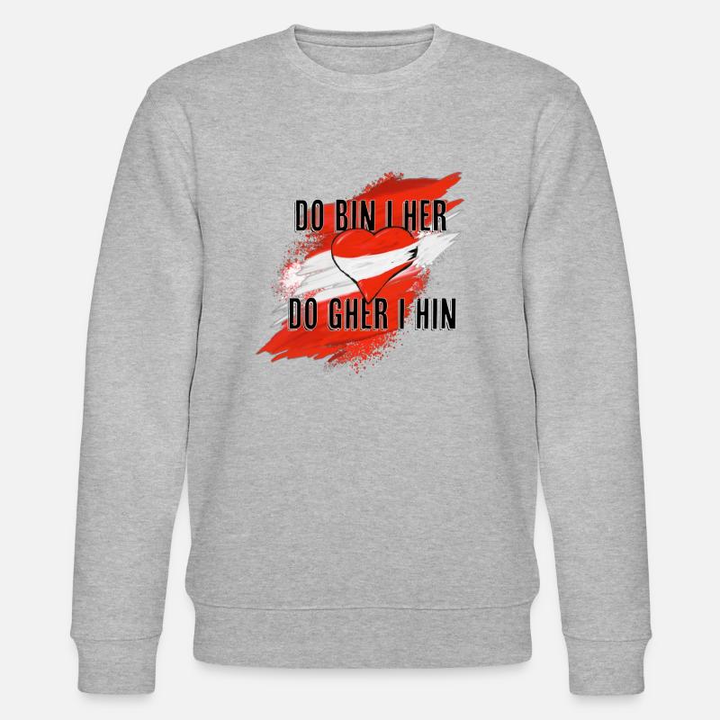 Do bin i her - Stanley/Stella Unisex Bio-Sweatshirt CHANGER  - Grau meliert