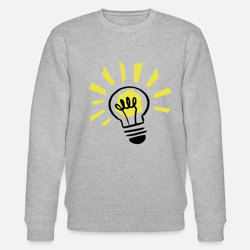 Glühbirne leuchtend / light bulb shining - Stanley/Stella Unisex Bio-Sweatshirt CHANGER  - Grau meliert
