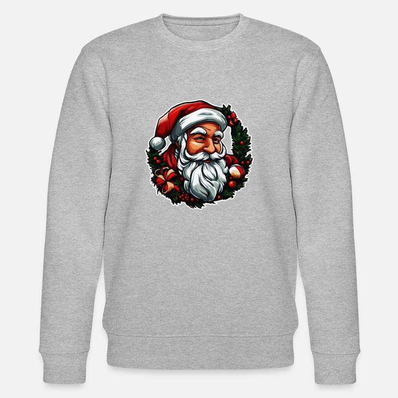 Sticker Weihnachtsmannkopf - Stanley/Stella Unisex Bio-Sweatshirt CHANGER  - Grau meliert