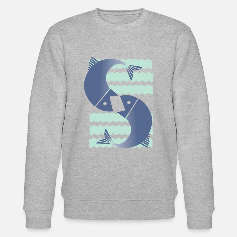Fische Sternzeichen (19.02–20.03) - Stanley/Stella Unisex Bio-Sweatshirt CHANGER - Grau meliert