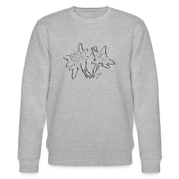 Edelweiß - Stanley/Stella Unisex Bio-Sweatshirt CHANGER  - Grau meliert - Vorne - Nik (191cm) & Marisol (170cm)