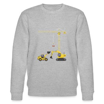 Pellets de dragage Chantier Métiers Cadeaux Construction - Sweat bio CHANGER Stanley/Stella Unisexe - gris chiné - Devant - Nik (191cm) & Marisol (170cm)