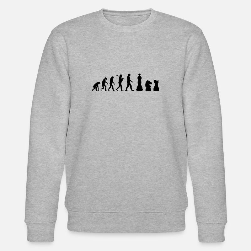 Chess pieces Evolution chess gift - Stanley/Stella CHANGER Unisex Organic Sweatshirt - heather grey