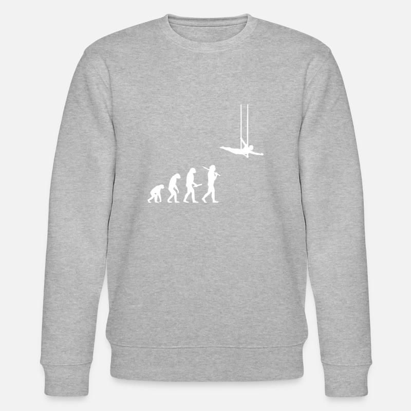Evolution fliegendes Trapez Akrobat Geschenkidee - Stanley/Stella Unisex Bio-Sweatshirt CHANGER  - Grau meliert