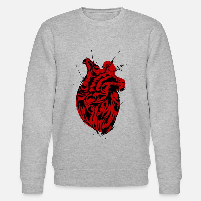 Herz Anatomisch - Stanley/Stella Unisex Bio-Sweatshirt CHANGER  - Grau meliert