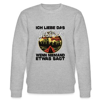 Ich Liebe Das Geräusch Wenn Niemand Etwas Sagt - Stanley/Stella Unisex Bio-Sweatshirt CHANGER  - Grau meliert - Vorne - Nik (191cm) & Marisol (170cm)