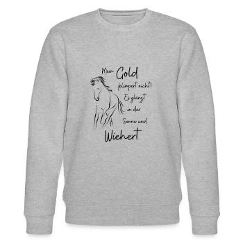 Gold klimpert nicht - Stanley/Stella Unisex Bio-Sweatshirt CHANGER  - Grau meliert - Vorne - Nik (191cm) & Marisol (170cm)