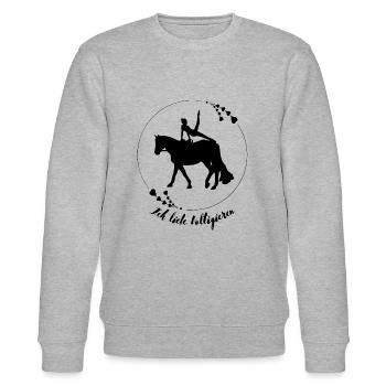 Ich liebe Voltigieren - Stanley/Stella Unisex Bio-Sweatshirt CHANGER  - Grau meliert - Vorne - Nik (191cm) & Marisol (170cm)