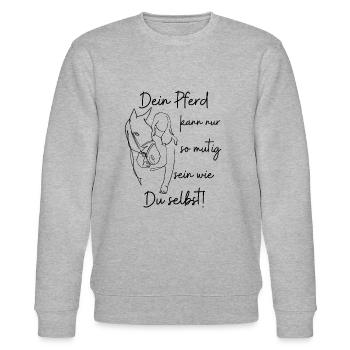 Mutig wie Du selbst - Stanley/Stella Unisex Bio-Sweatshirt CHANGER  - Grau meliert - Vorne - Nik (191cm) & Marisol (170cm)