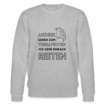 Andere gehen zum Therapeuten - Stanley/Stella Unisex Bio-Sweatshirt CHANGER  - Grau meliert - Vorne - Nik (191cm) & Marisol (170cm)