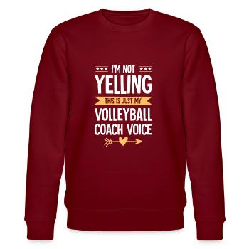volleyball coach - Stanley/Stella CHANGER Unisex Organic Sweatshirt - burgundy - Front - Nik (191cm) & Marisol (170cm)