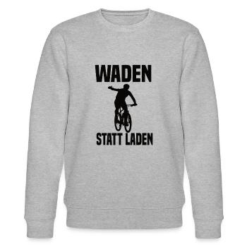 Waden Statt Laden Lustiger Fahrrad Spruch - Stanley/Stella Unisex Bio-Sweatshirt CHANGER  - Grau meliert - Vorne - Nik (191cm) & Marisol (170cm)