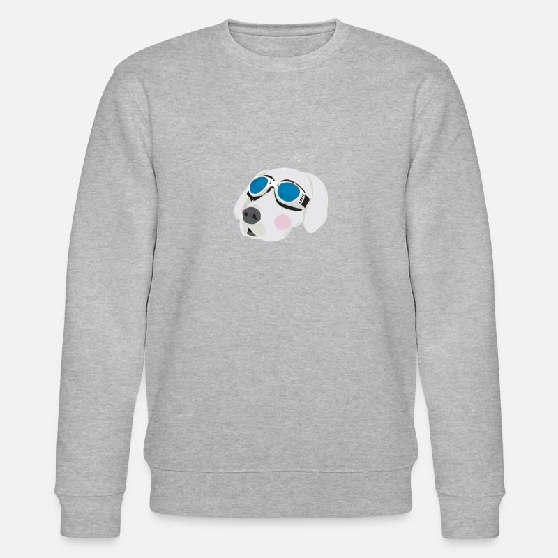Cooler Hund mit Sonnenbrille - Stanley/Stella Unisex Bio-Sweatshirt CHANGER  - Grau meliert