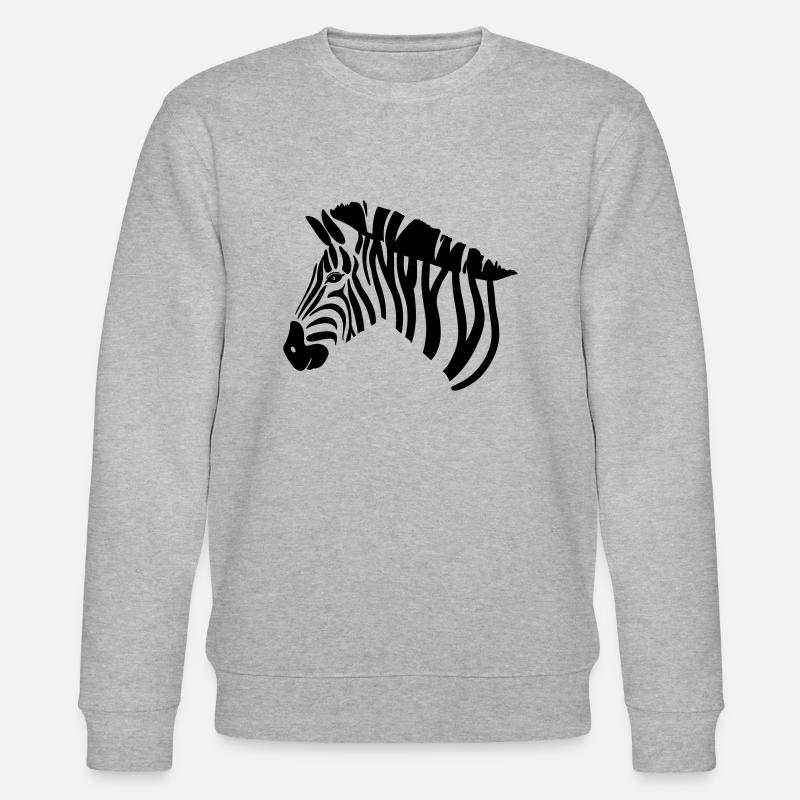 Zebra Head Illustration - Stanley/Stella Unisex Bio-Sweatshirt CHANGER  - Grau meliert