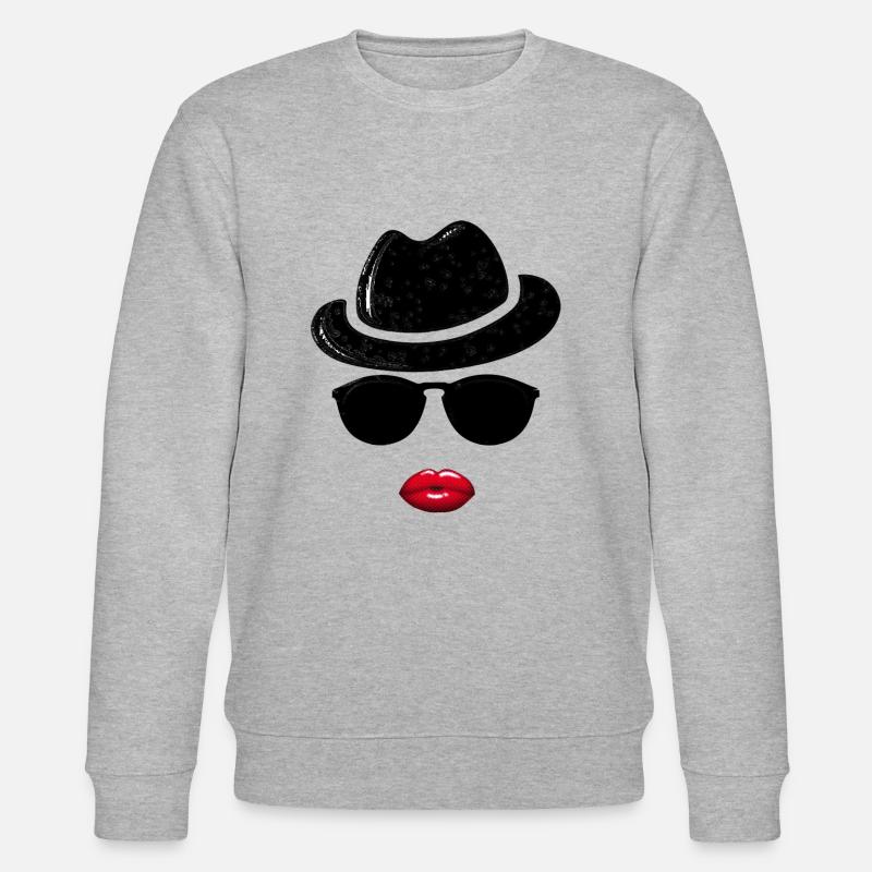 Hipster Lady avec baiser - Sweat bio CHANGER Stanley/Stella Unisexe - gris chiné