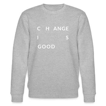 Change is good - Stanley/Stella CHANGER Unisex Organic Sweatshirt - heather grey - Front - Nik (191cm) & Marisol (170cm)