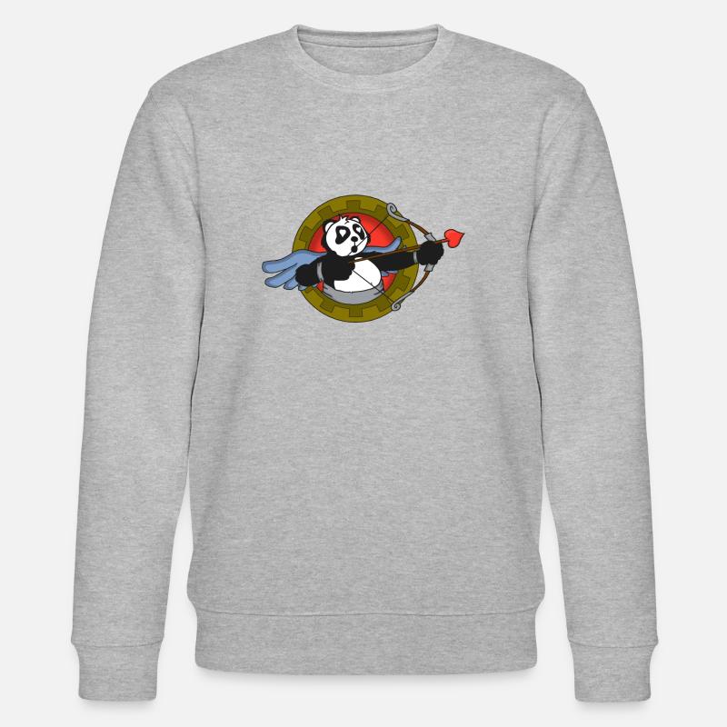 amor Panda - Stanley/Stella Unisex Bio-Sweatshirt CHANGER  - Grau meliert