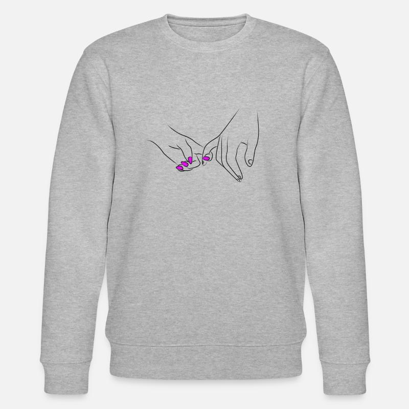 Händchen Halten Pärchen Romantisch - Stanley/Stella Unisex Bio-Sweatshirt CHANGER  - Grau meliert
