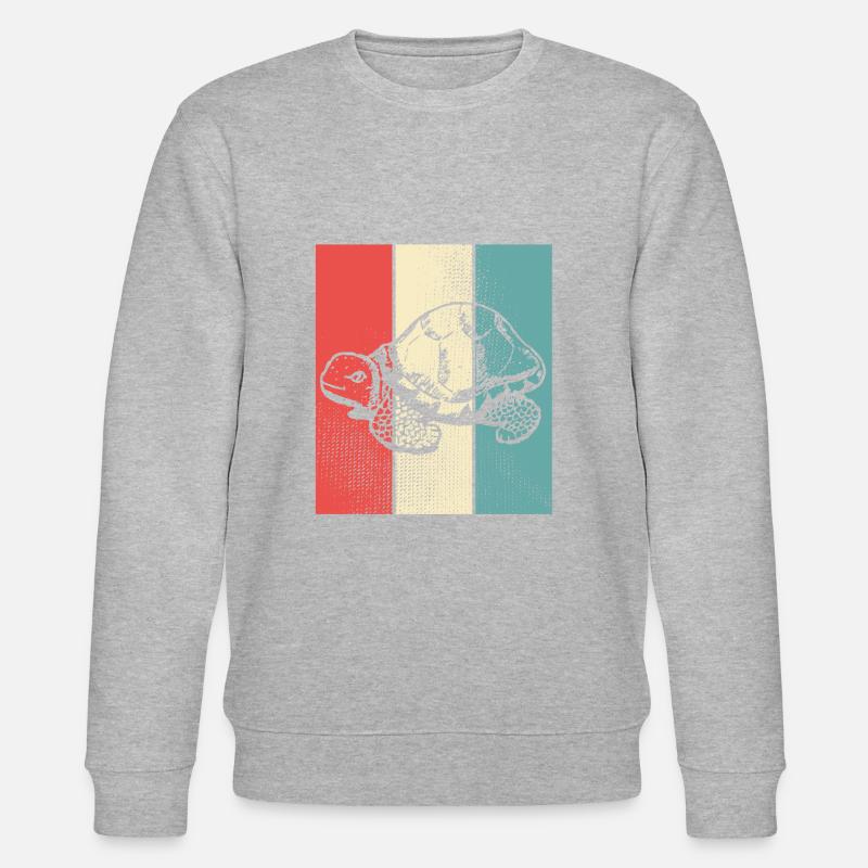 Schildkröte retro Style - Stanley/Stella Unisex Bio-Sweatshirt CHANGER - Grau meliert