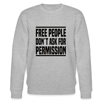 Free People Don't Ask For Permission - Stanley/Stella Unisex Bio-Sweatshirt CHANGER  - Grau meliert - Vorne - Nik (191cm) & Marisol (170cm)