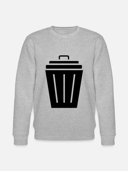 Garbage can icon - Stanley/Stella CHANGER Unisex Organic Sweatshirt - heather grey