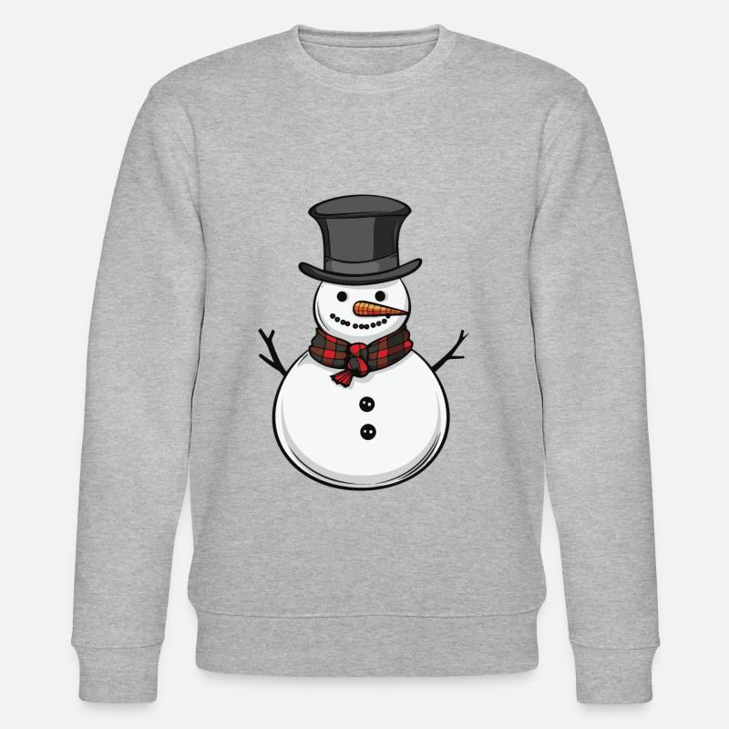 Schneemann Winter Comic - Stanley/Stella Unisex Bio-Sweatshirt CHANGER  - Grau meliert