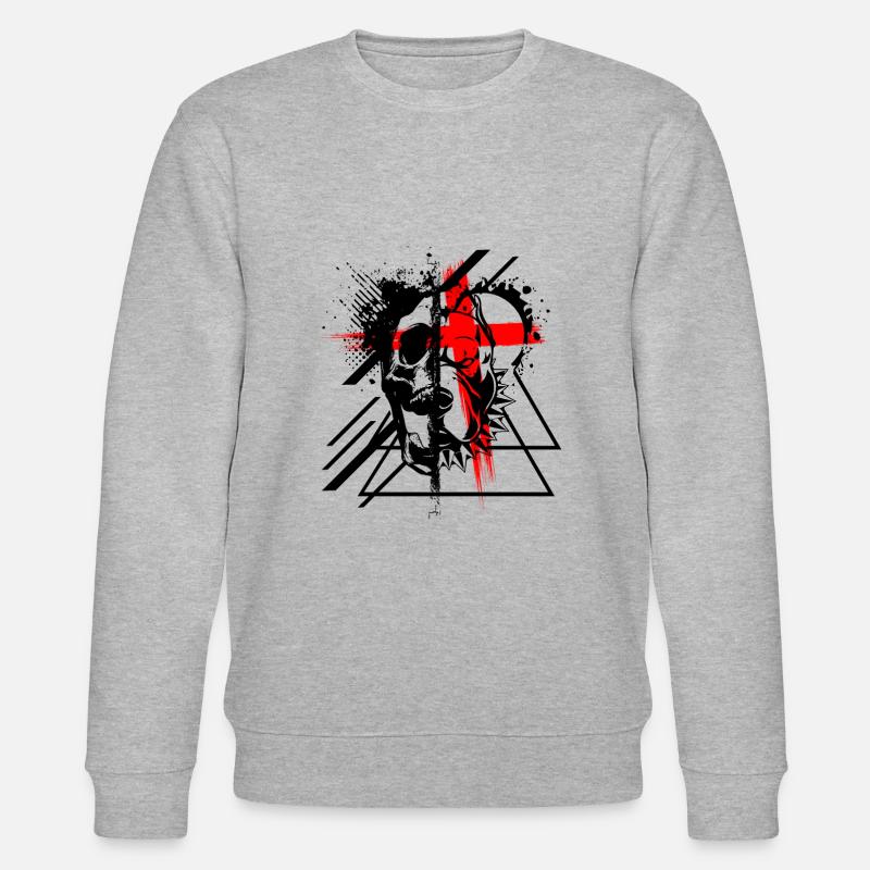 Style tatouage crâne pit-bull - Sweat bio CHANGER Stanley/Stella Unisexe - gris chiné