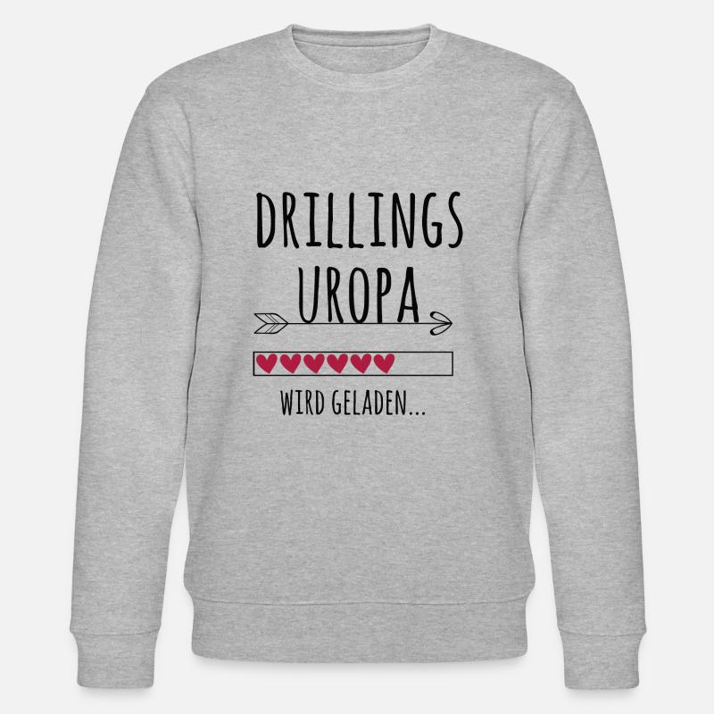 werdender Drillingsuropa Schwangerschaft Drillinge - Stanley/Stella Unisex Bio-Sweatshirt CHANGER  - Grau meliert