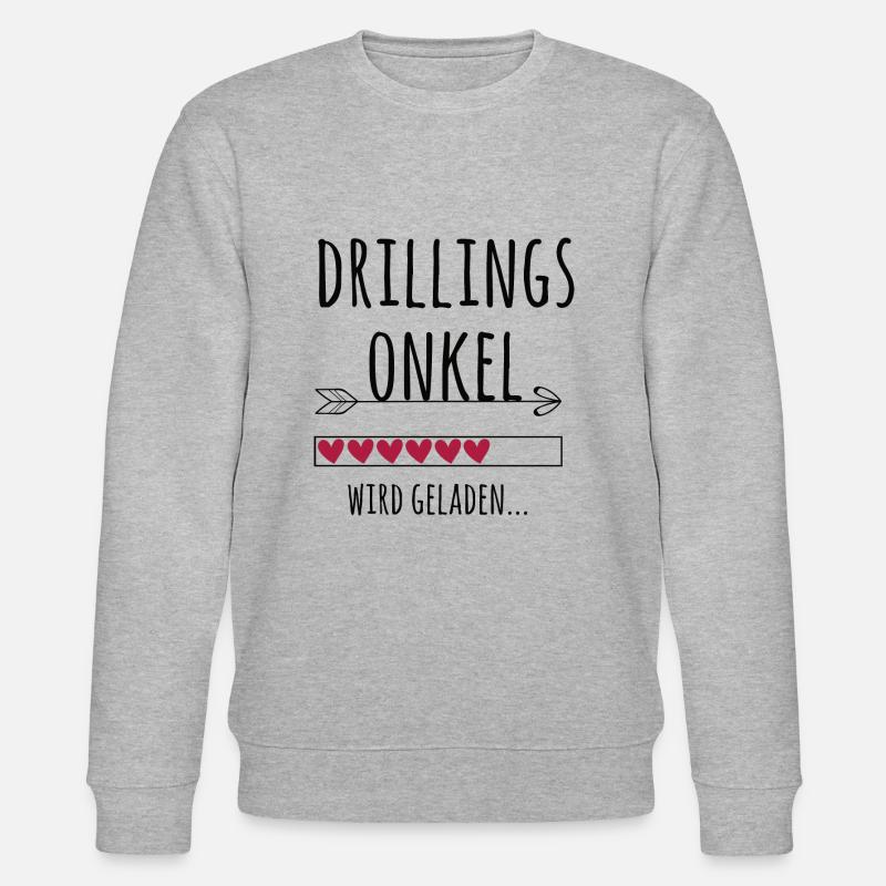 werdender Drillingsonkel Schwangerschaft Drillinge - Stanley/Stella Unisex Bio-Sweatshirt CHANGER  - Grau meliert